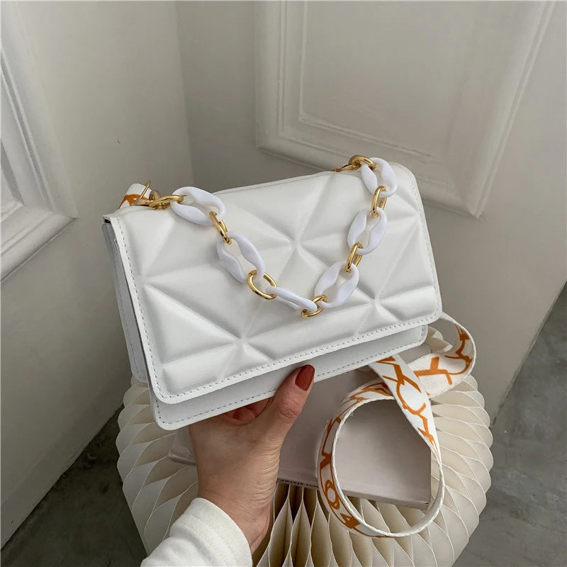 Crossbody Bag For Women Fashion Handbags Luxury Designer Female Shoulder Bags Brand Messenger Bag Purses white